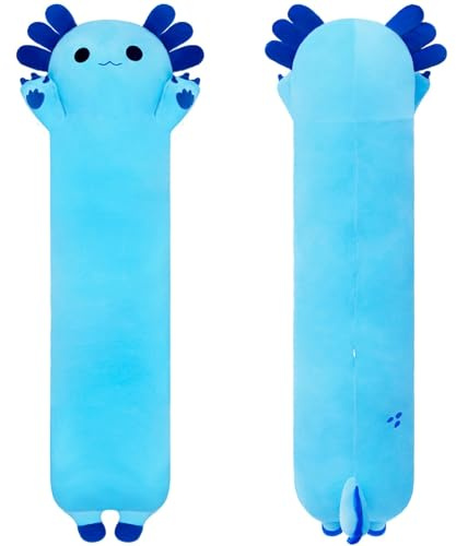 SNOWOLF 50cm Axolotl Plüscher Kissen Niedliches Kawaii Axolotl Kuscheltier Weiches Anti-Stress Spielzeug zum Schlafen & Kuscheln Geschenk für Mädchen Kinder Erwachsene