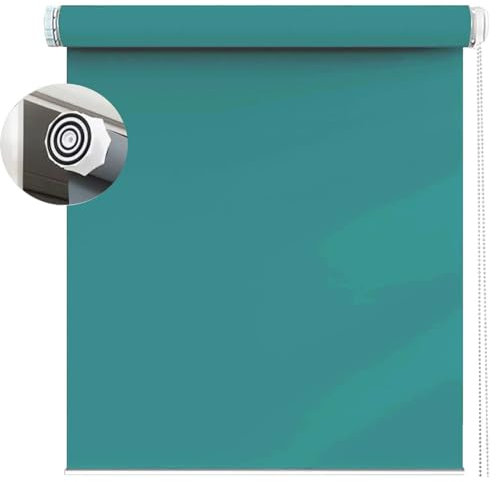 Verdunkelungsrollo Klemmfix ohne Bohren 45 x 130 cm Sichtschutz und Sonnenschutz, Rollo Seitenzugrollo mit Verstellbarer Kette für Wohnzimmer, Schlafzimmer, Himmelblau