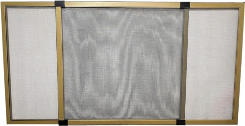 Mosquitera extensible de aluminio Bronce, Mosquitera fija extensible color bronce adaptable a ventanas, anti-insectos (mosquitos o moscas) (40x50-92cm)