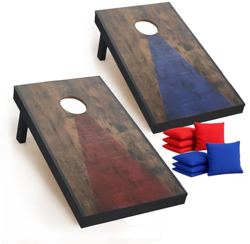 Cornhole Officiel en Bois – 90×60 cm – Plateaux Premium + 8 Sacs – Set Complet avec Housse de Transport – Jeu Extérieur Adulte pour Jardin, Plage, Camping – Original Corner