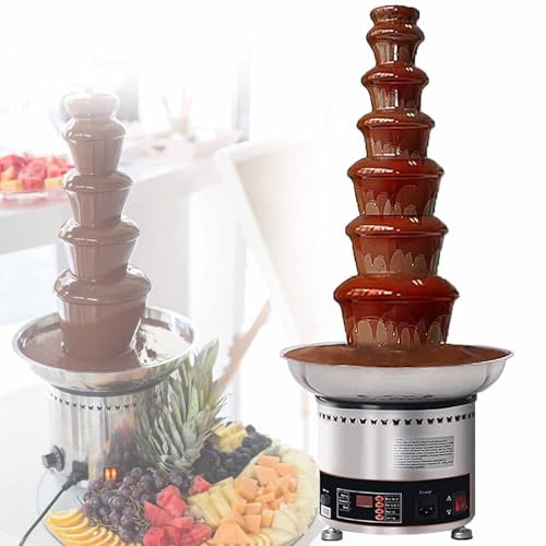 DDZJTPP Machine à Fontaine à Chocolat,Cascade à Fondue Au Chocolat Commerciale à 4/5/6/7 Niveaux avec Contrôle La Température,Chauffe-Sauce pour Buffet Mariage Restaurant De Fête,7Tier