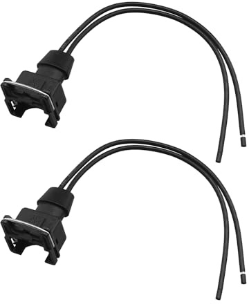 Be In Your Mind 2 Stück 2-poliger Kabelbaum für Auto Einspritzdüsen Stecker 16 AWG 15 cm 828657-3 für Auto LKW Wohnmobil Schwarz