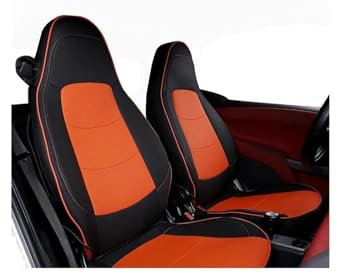 WEFOLCC Auto-Sitzbezüge Auto Zubehör Sitz Abdeckung Kissen Pad Für Smart 451 Für Fortwo 2009-2013 2014 Vorne Auto Seat Protector Innen Vordersitzbezüge (Color : Black Orange)