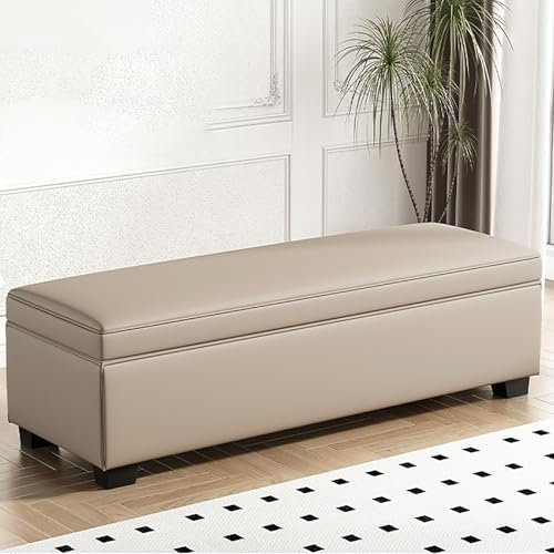 Große quadratische Polsterbank mit Stauraum, 40 cm Höhe, für Schlafzimmer und Wohnzimmer, Kunstleder, gepolsterte Eckbank mit Stauraum in