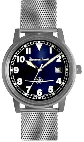 Messerschmitt Unisex Fliegeruhr mit Meshband ME-9673-108M