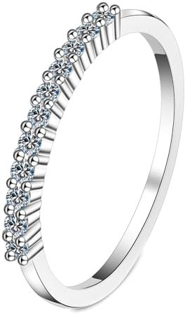 BCughia Diamantring Weißgold Damen, 18 Karat Winzig Ring mit Labor Diamant 0.22ct Trauringe Ringe Größe 62 (19.7)