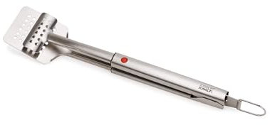 Joseph Joseph GrillOut Pinze a Paletta per BBQ 2-in-1, con Testa Retrattile, Acciaio Inox Durevole, Salvaspazio, Facile da Pulire