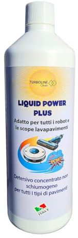 Turboline Liquid Power Plus, Detergente Concentrato per Robot e Scope Lavapavimenti, Non Schiumogeno, Made in Italy