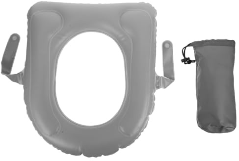 IWOWHERO Cuscino gonfiabile per sedile WC, con ventose, in PVC, per adulti, anziani e disabili, comodo supporto da bagno con borsa portatile