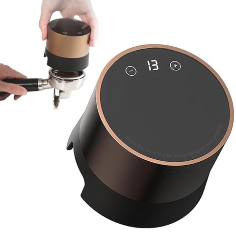 Electric Espresso Tamper - 58mm Automatic Coffee Powder Hammer with 20 Adjustable Pressure Levels, Mini Coffee Leveler and LCD Touch Screen for Cafés and Home Use