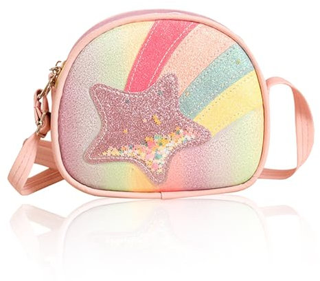 FOSDICK Kinder Umhängetasche Mädchen Kleine Handtaschen, Kinderhandtaschen, Handtasche Mädchen mit Verstellbare Schultergurt, Süße Crossbody Tasche Umhängetasche Kinder 3-10 Jahre
