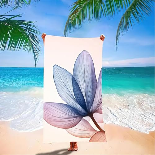 Telo Mare Fiore Asciugamano Microfibra Viola Grande 180 x 90 cm Asciugamano Palestra Uomo Telo Mare, Asciugatura Rapida, Assorbente, Antisabbia Leggero Stuoia Spiaggia per Palestra, Viaggi Nuoto 0Z-2