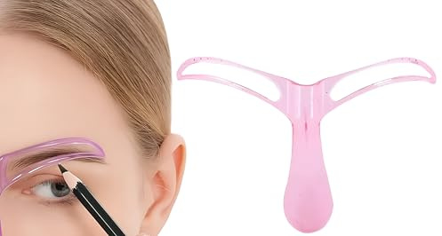 Plantilla de cejas para principiantes, reutilizable para maquillarse durante 3 minutos (rosa)