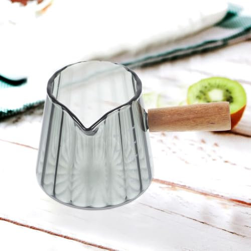 MOKKHNB 2pezzi Lattiera in Vetro con Manico Bicchiere per Espresso Misurino per caffè Tazza per Schiumare Latte Contenitore Trasparente