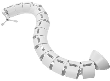 Tubo Organizador de Cableado Oculto ABS Flexible para Escritorio Blanco | Gestión de Cables, Fácil Instalación, Ahorro de Espacio, para Hogar y Sala de Computadoras