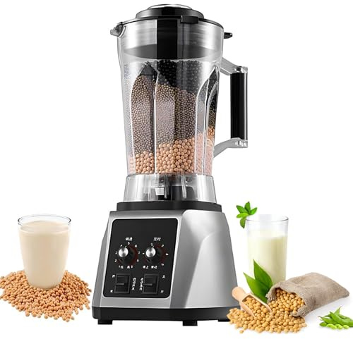 2200W Electric Nut Milk Maker, 6L Soymilk Maker, Smoothie Maker Blender with Timer, Wall Breaking Machine, 8-Blade Steel Knife, 9 Speed Adjustable, for Soy Milk, Dry Grind, Meat Grind, Juice