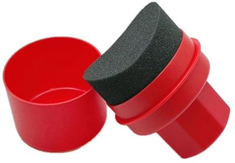 SageFurned Éponge de polissage et d'épilation à la main pour pneus de voiture avec couvercle, matériau PP haute densité, design incurvé pour un nettoyage efficace, 120 mm x 85 mm x 85 mm, noir