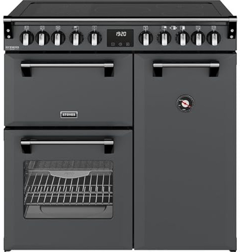 Stoves Richmond DX 90Ei 90cm wide Electric Range Cooker with Induction Hob - Anthracite - A Rated