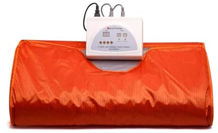 Couverture de sauna chauffante infrarouge professionnel, couverture amincissante for brûr s graisses du spa à domici, thérapie désintoxication remise en forme pour un usage domestique(Oranje)