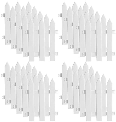 Vistnale Staccionata in plastica per Albero di Natale, Decorazione per Giardino, Prato, Cortile, casa, Matrimonio, Bianco, 20 Pezzi | Decorativo da Giardino