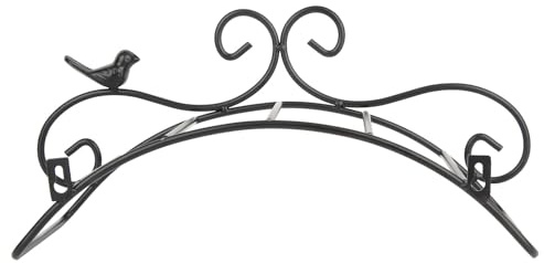 Gucagle Soporte para manguera de jardín, soportes para pájaros de estilo antiguo negro, almacenamiento de tuberías de agua, material de pintura en aerosol de hierro, montado en la pared