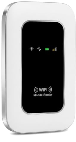 5G MiFi Hotspot, Unlocked Mobile WiFi Router with SIM Slot, WiFi 6, 300Mbps, UK Coverage – Connects up to 16 Devices, 14-Hour Battery, WPA3 Security, Plug & Play for Travel, Home Working, Caravan