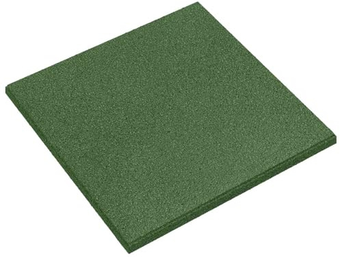 Lot de 12 tapis de protection contre les chutes - 50 x 50 cm - Plaques en caoutchouc de 3 cm d'épaisseur - Absorbant les chocs - Pour jardin et aires de jeux, nettoyage et installation faciles