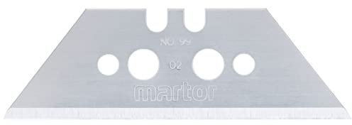 MARTOR 10 x TRAPEZKLINGE, Ersatzklingen Cuttermesser, Sicherheitsmesser, 19 mm, Scharf, Im Spender, 2-fach Nutzbar, NR. 99