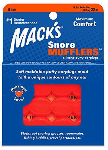 Mack's Snore Orange Mufflers, Pack of 6