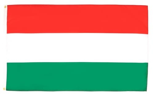 AZ FLAG Flagge Ungarn 90x60 cm Fahne Ungarische Polyester 100D 2 Ösen | Für innen und außen dekorative Flagge Magyarország doppelte Nähte und verstärkte Kanten mit Metallösen 100D Polyester
