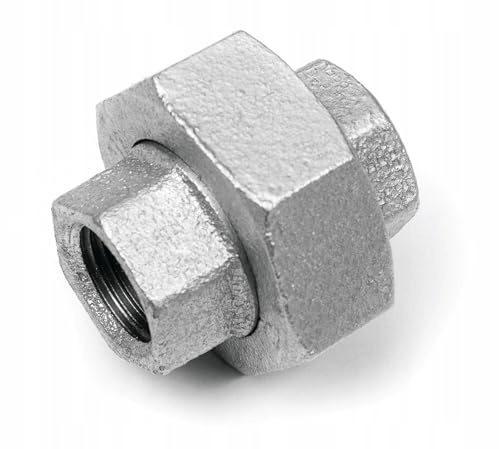 Gewindefitting Verschraubung flachdichtend IG/IG 1/2 3/4 1 5/4 6/4 2 DVGW Temperguss verzinkt Fitting Gewinde Temperguß Fittinge (1)
