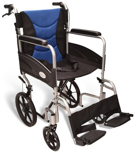 Ultra Lightweight Aluminium Folding Transit Wheelchair with Attendant Brakes ECTR07
