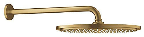 GROHE Rainshower Cosmopolitan 310, Kopfbrause wassersparend 8l pro Minute (Duschkopf für die Wandmontage, Antikalk-System, DropStop verhindert Nachtropfen, langlebige Oberfläche), gold, 26066GN0