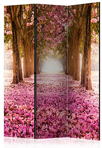 murando - Paravent Raumteiler Wald, 135x172 cm, 3-teilig, Wohnzimmer, Büro | Mobiler Sichtschutz, sofort einsatzbereit, Holzrahmen, ideal fürs Wohnzimmer oder Büro, geruchsneutral, lichtbeständig