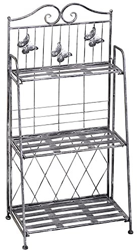 Outsunny 3-Etagen Pflanzregal klappbar Pflanzenständer für Außenbereich wie Balkon, Terrasse oder Garten Blumenregal Metall Blumenständer Blumentreppe Gartenregal Silbergrau