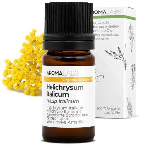 Siempreviva Italiana BIO (Helichrysum italicum - subsp. italicum) - 5 mL - Aceite Esencial Quimiotipado y Certificado AB - Aroma Labs