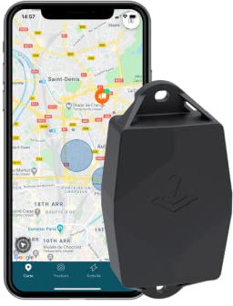 Traceur GPS Maxi Noir - Voiture et Moto - Autonomie 5 Ans - Suivi Discret sans Recharge - Abonnement requis Via App - Idéal pour Véhicules, Remorques, Bateaux, Chantiers