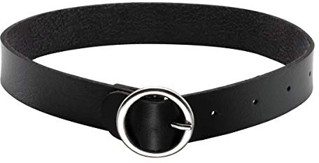 Eigso Gothic Punk Choker mit Spike Nieten Hoop Kragen PU Halskette Vintage Retro Steampunk für Frauen verstellbar
