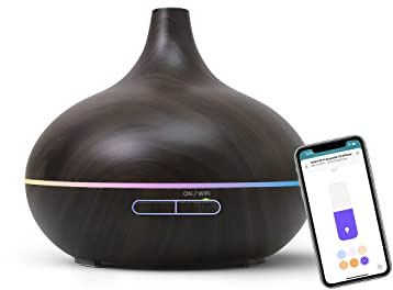 Meross Smart WiFi Essential Oil Diffuser Works with Apple HomeKit & Alexa, Ultrasonic Aromatherapy Diffuser & Mist Humidifier with Voice & APP Remote Control, Schedule & Timer, RGB Light