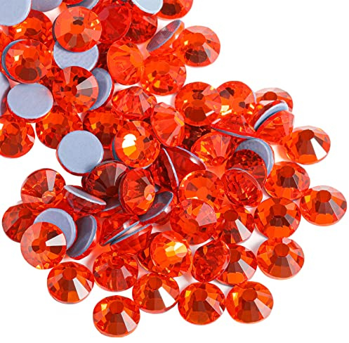 Beadsland Hotfix Strasssteine für textilien,Orange,SS16/1440pcs,3.8-4.0mm | Orangene Strasssteine,Glasmaterial,für Kleidung,Kunsthandwerk,Basteln Dekoration