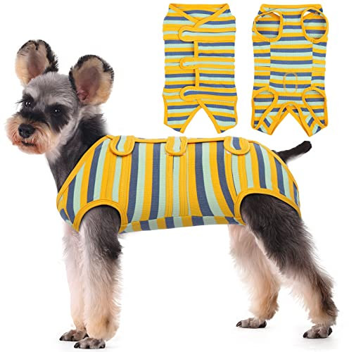 Kuoser Hundebody nach OP, Atmungsaktive Body Hunde nach OP für Hunde/Katzen Farbige Hundebody nach Kastration Rüde Hündin Medizinischer Body Hund, Alternative zum Halskrause