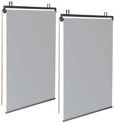 IDMarket - 2 Rollos, L 124 x H 225 cm, für Pergola, Hellgrau