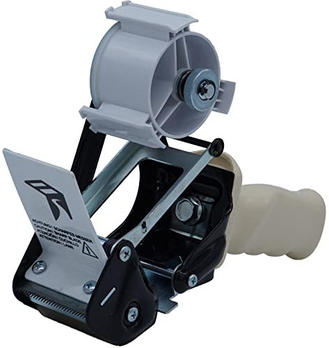 2 Stück - Handabroller - Profi-Ausführung - Version : NR (silent - low noise) - schwarz/black - 50 mm - Klebebandabroller Metallrahmen - elb-verpackungen