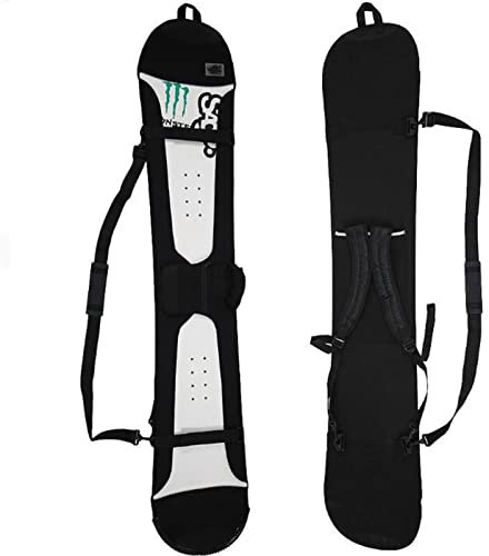 WEALTHY73 Tragbare Furnierschutzhülle Allround-Snowboardtasche Aufbewahrungstasche für Skiausrüstung Elastisches SBR-Gewebe, Wasserdicht und Verschleißfest, Black,140CM