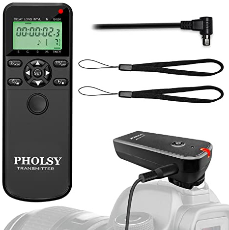 PHOLSY Intervalometer for Canon EOS 5D Mark IV, 5D, 6D, 7D II, 1DX II, R5, R3, 50D, 40D, 30D, 20D, 10D, D60, D30, TC-80N3 Remote Shutter Release & Timer Control