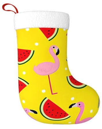 WURTON Weihnachtsstrumpf rosa Flamingo und Wassermelone Weihnachtsstrumpf für Party Dekor Familie Urlaub hängende Strumpf