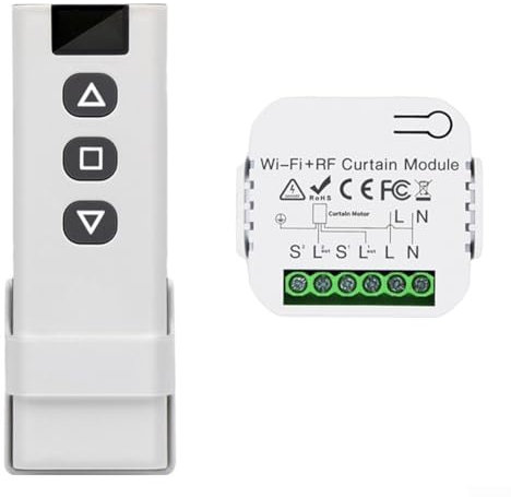 Set di controllo senza fili per tapparelle, controllo motore per tapparelle, interruttore wireless per tapparelle, persiane e tende da sole, portata fino a 100 m, facile da installare