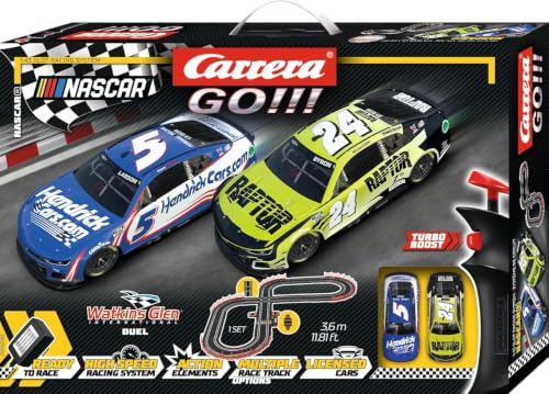 Carrera GO!!! Nascar 3.6 Rennbahn-Set I Rennbahn mit lizensierten Slotcars | bis zu 2 Spieler | Für Kinder ab 6 Jahren & Erwachsene