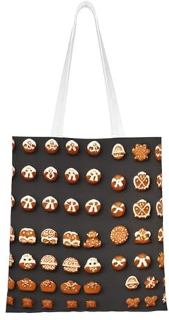 Sac fourre-tout multifonction en toile réutilisable Motif floral Rouge, Cookies en pain d'épices., Taille unique