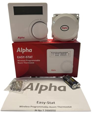 Alpha Easy-Stat Wireless Programmable Thermostat 7.2000050, Alpha RF Digital Heating Controller, 7-Day Boiler Control for Alpha E-TEC, EVOKE & INTEC Models - Hanicks